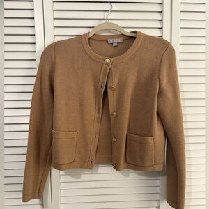 J Crew lady jacket in tan.  Size small.  Worn once.